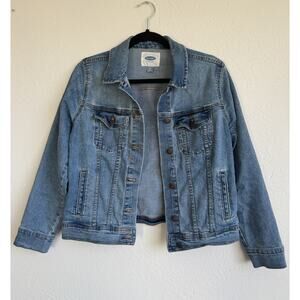 Old Navy Women's Classic Blue Denim Jacket Sz Medium Button Closures & Pockets